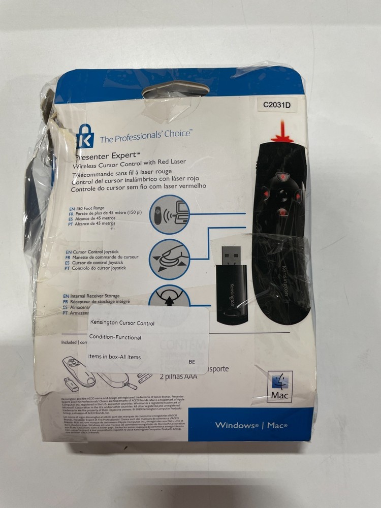 Kensington K72425 Presenter Expert Red Laser-Wireless