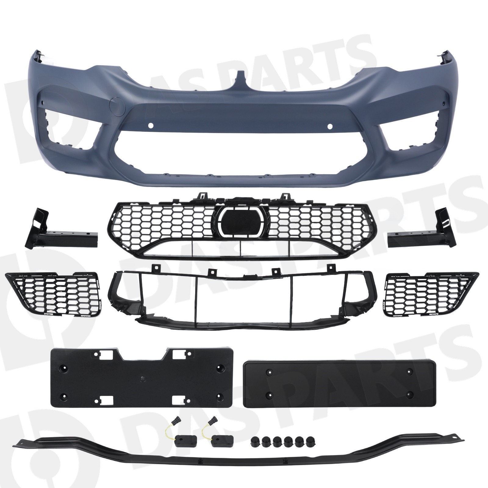 To M5 Style Front Bumper Grille Set w/Sensor Hole For 2017-2019 BMW 5 Series G30