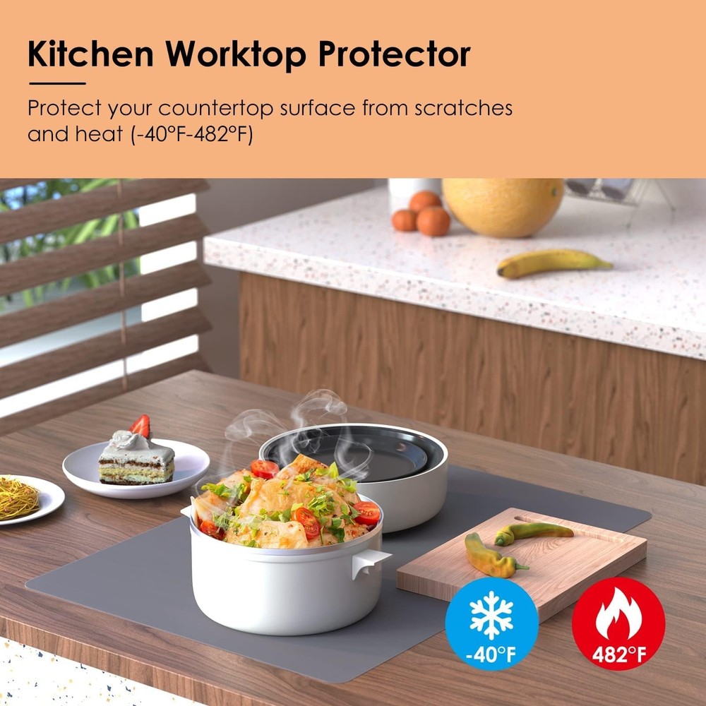 Extra Large Silicone Mat for Kitchen Worktop Protector, Thickened Nonstick He...
