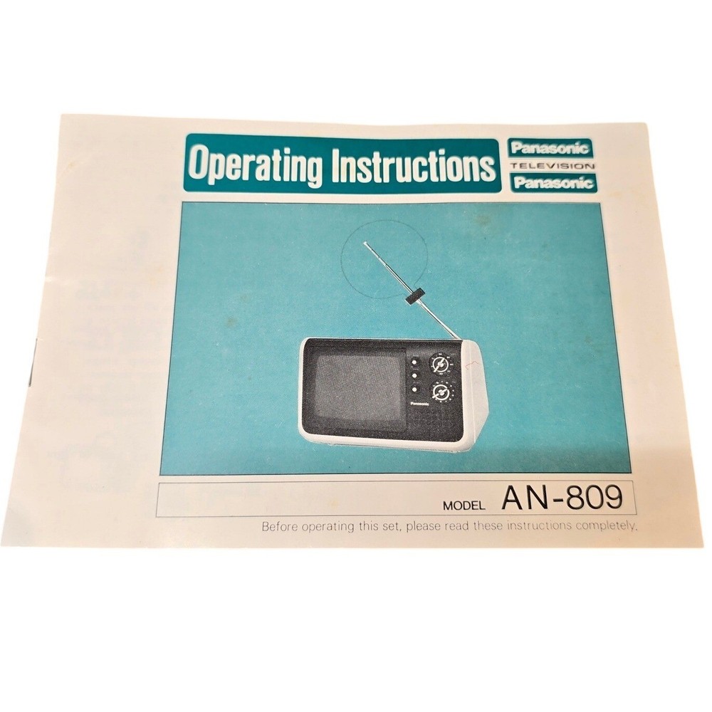 Panasonic Television AN-809 OPERATING INSTRUCTIONS