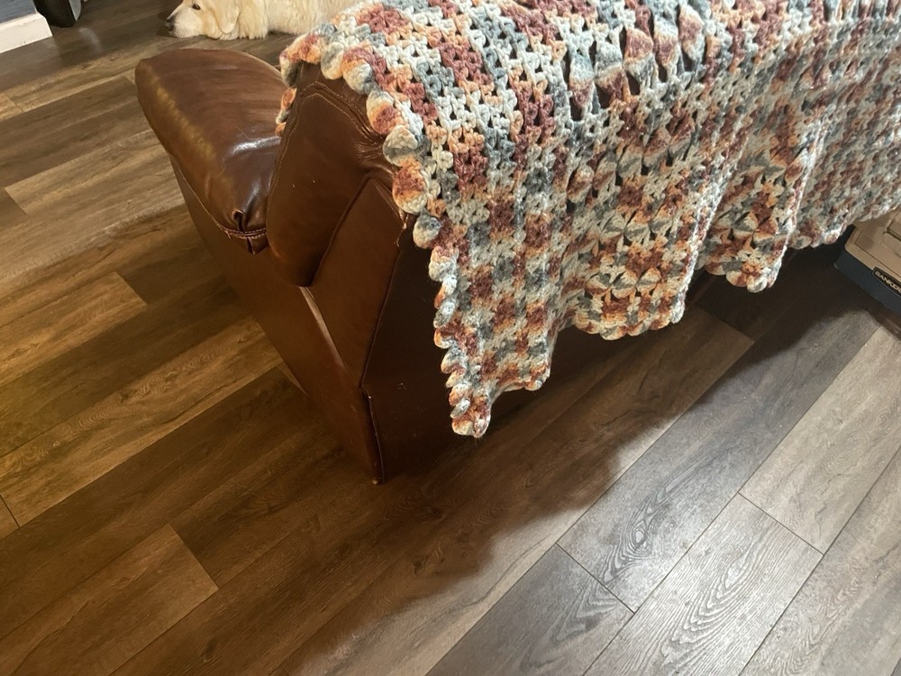 Handmade Crochet Afghan Blanket Oversized Couch Throw 79” x 55” Boho