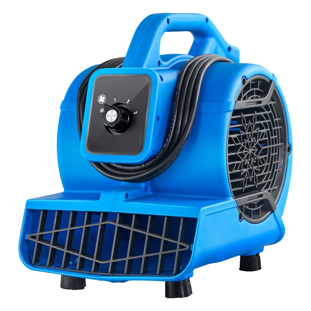 Floor Blower Air Mover, 600 CFM 3-Speed Adjustable w/ 4 Angles Timer
