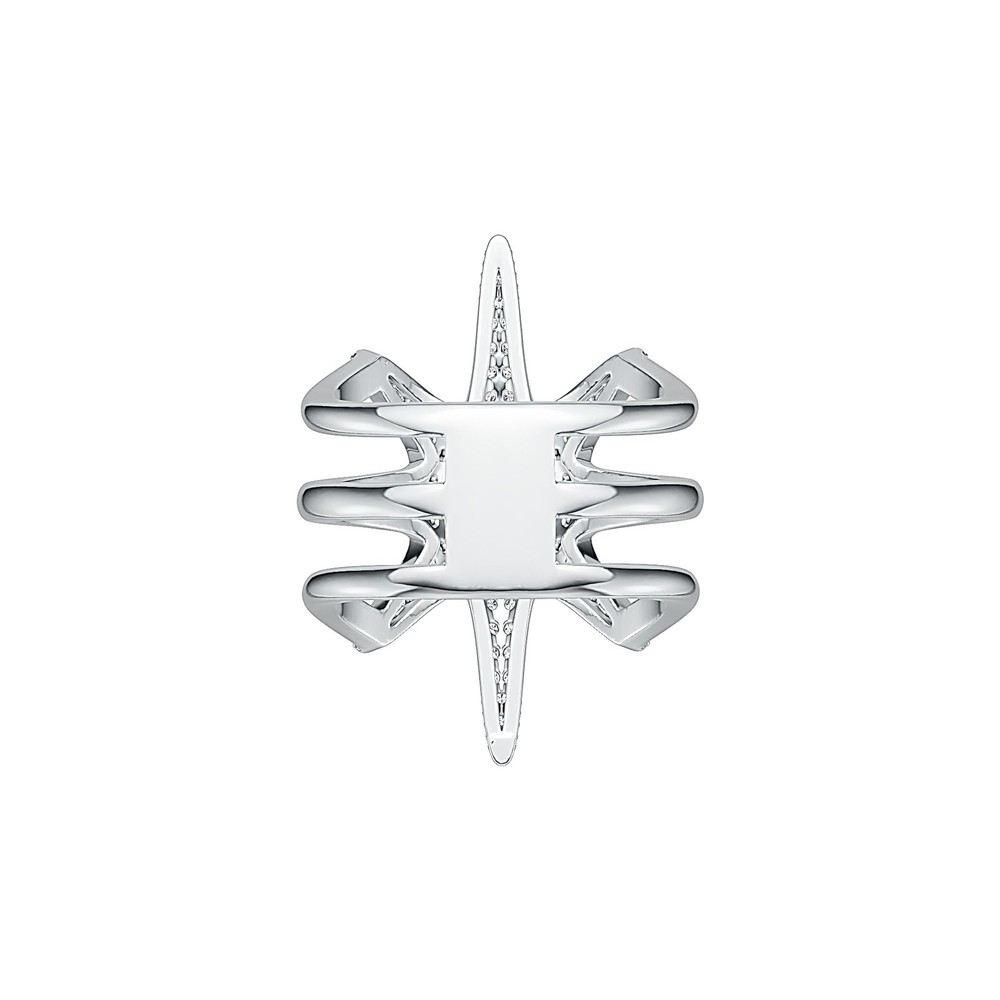 Sterling Silver Ring Starbust Theme With White Topaz or Moissanite