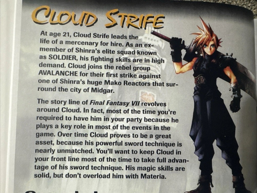 Final Fantasy VII 7 Strategy Guide Hardcover PS1 CUSTOM