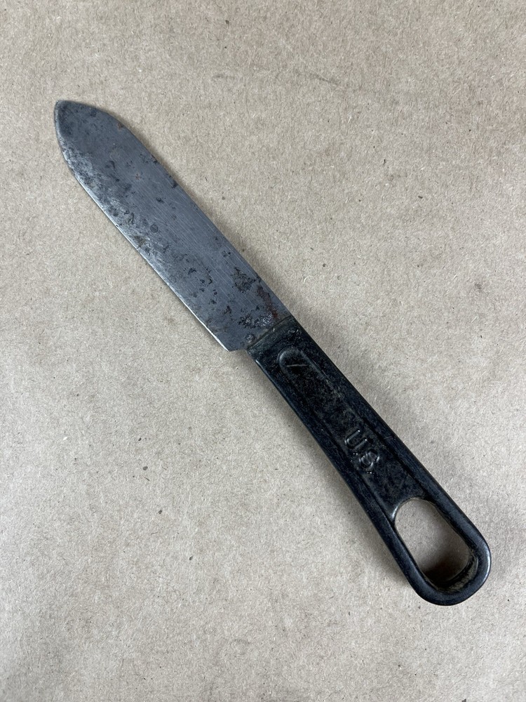 US Military WWII Army Mess Kit Knife Utensil Early War Black Handle