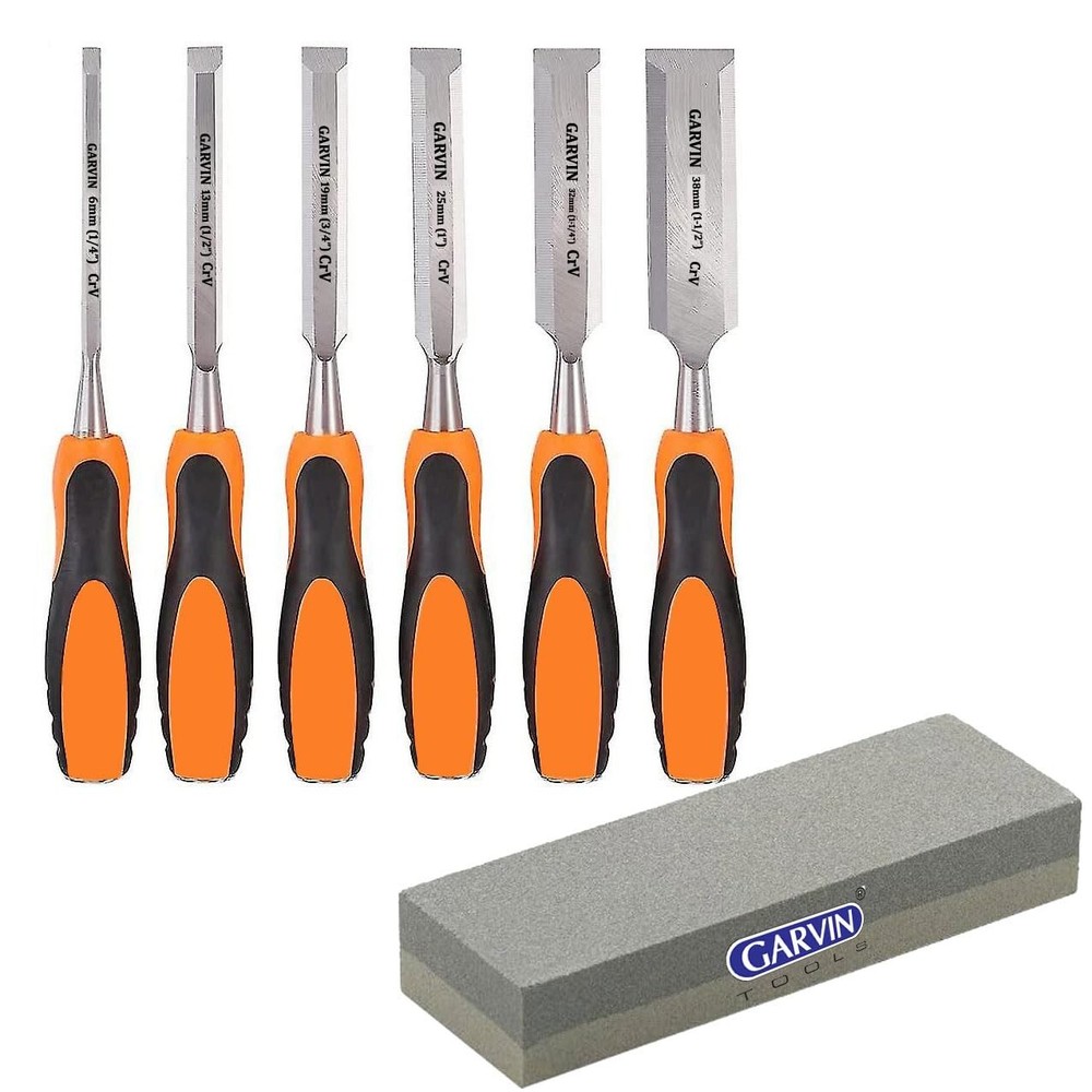Wood Working Chisels 6 Piece Set & Sharpening Stone, Timber, Bench, Carpentry
