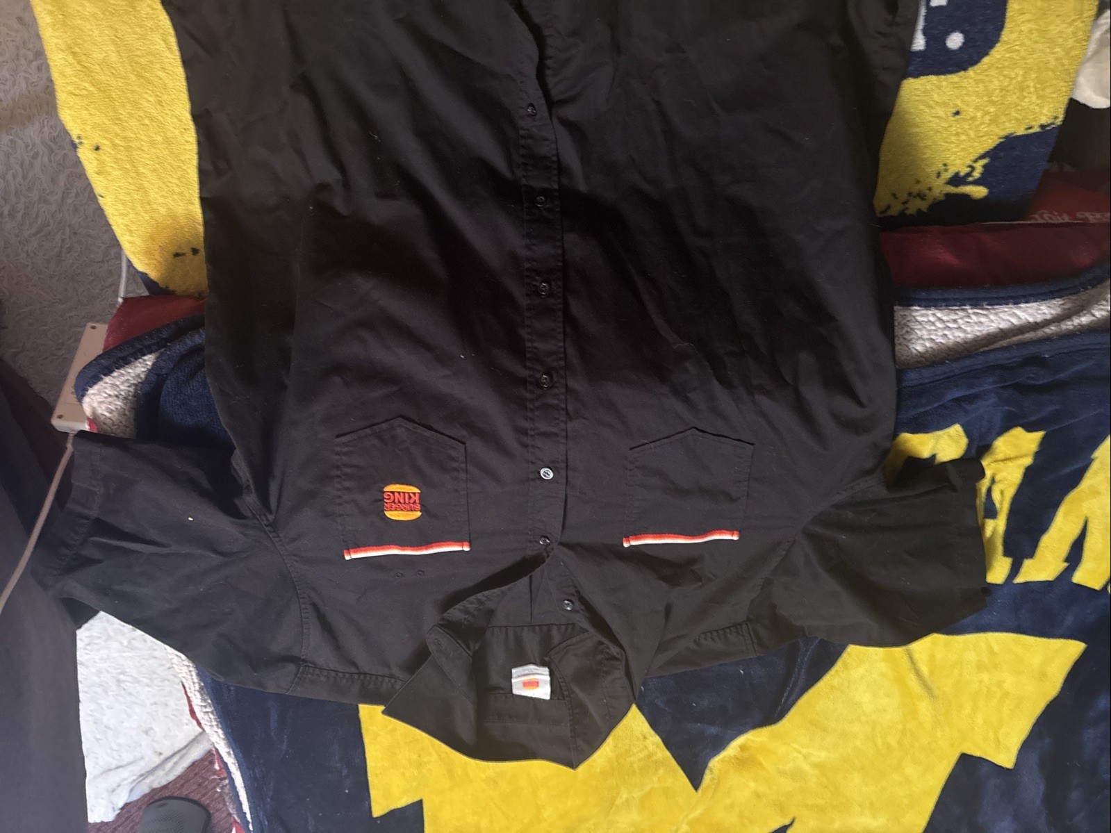 Burger King Manager Button Down & Black Unisex Extra Large Shirt