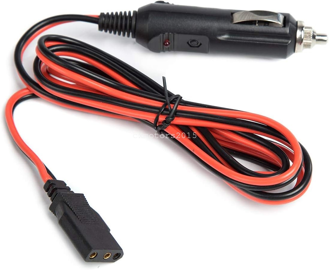 CB Radio Car Charger Cable 3-Pin Plug & 12V Cigarette Lighter for Cobra Galaxy
