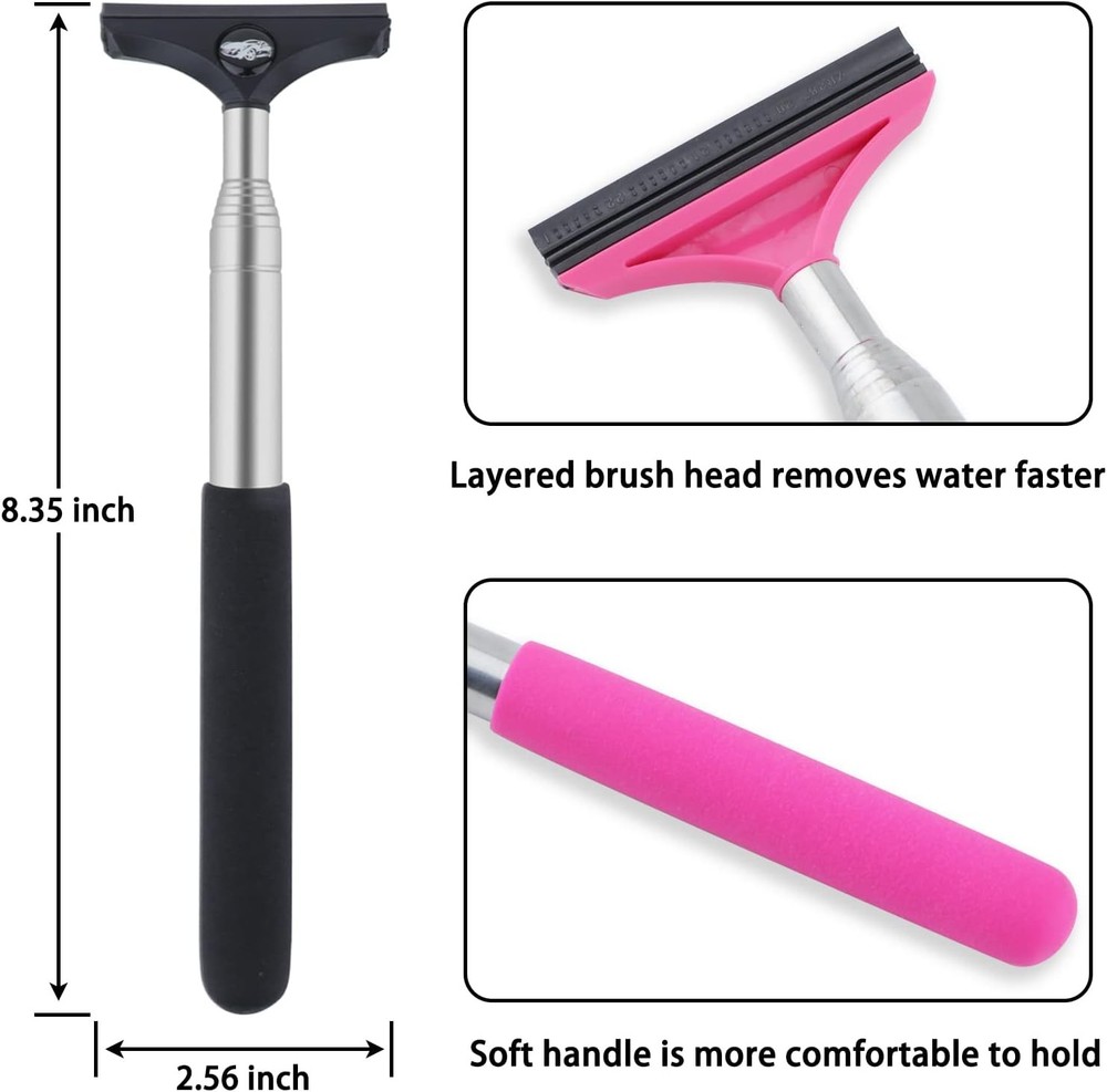 Side Mirror Squeegee, 2 PCS Car Mirror Squeegee, Retractable Car Rearview Mirror