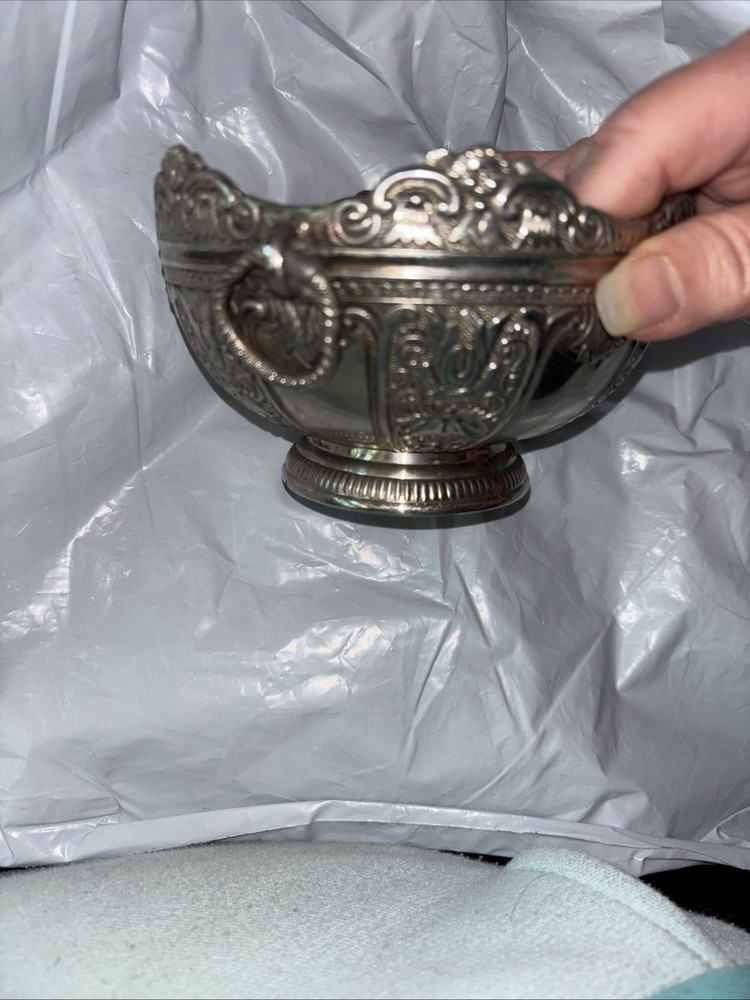 ds silver plated pedestal bowl