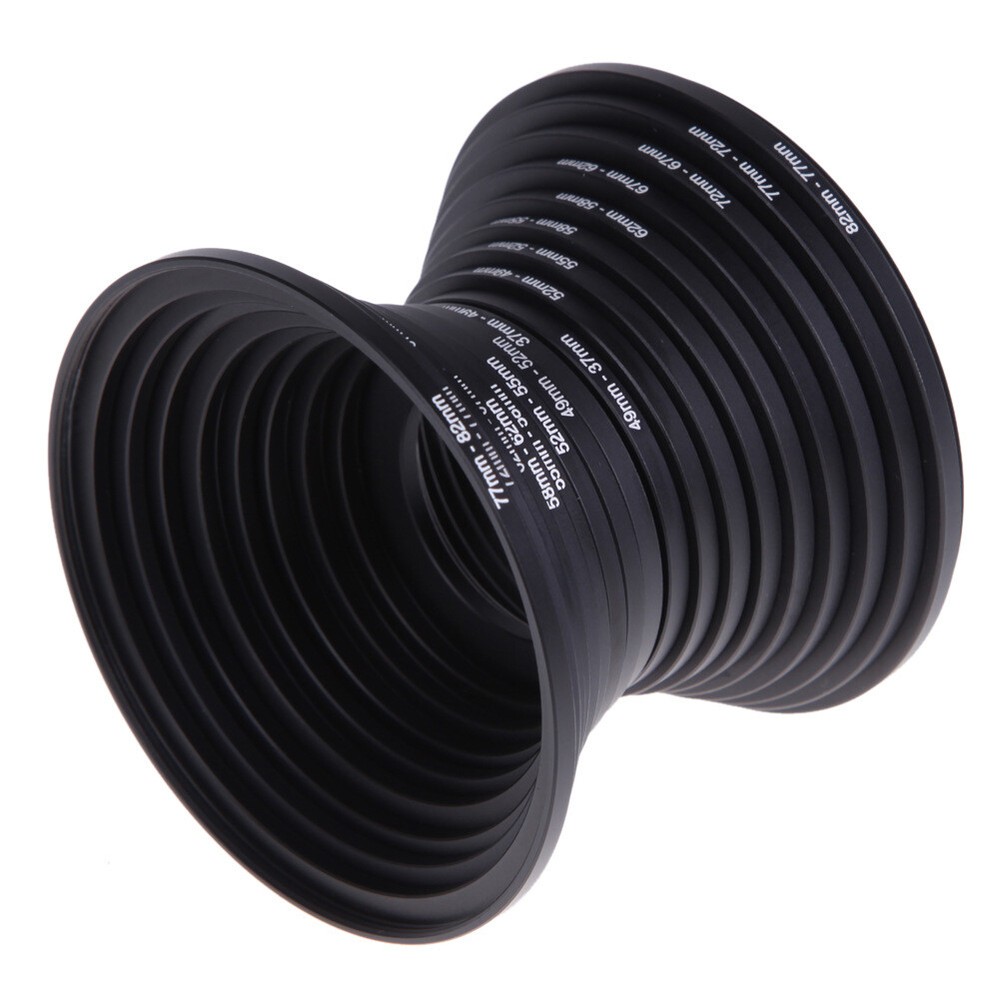 18 pcs Camera Lens Filter Step Up Down Ring Adapter Set 37- 82mm For DSLR Camera