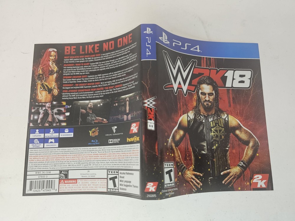ps4 wwe 2k18 artwork only