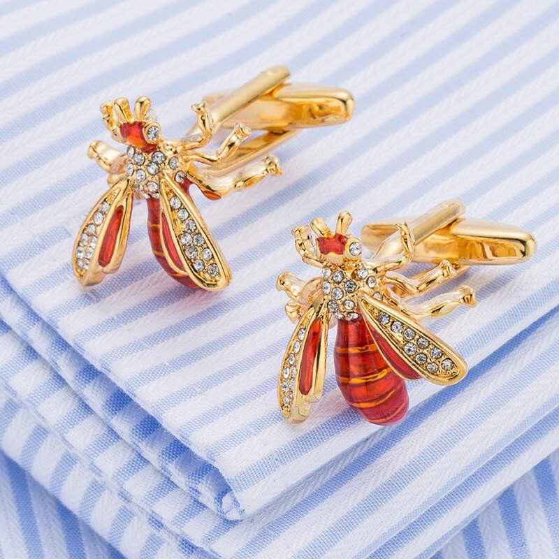 Bee Shape Vintage Men Cufflinks Jewelry Classic Cuff Link 1 Pair of Shirt Links