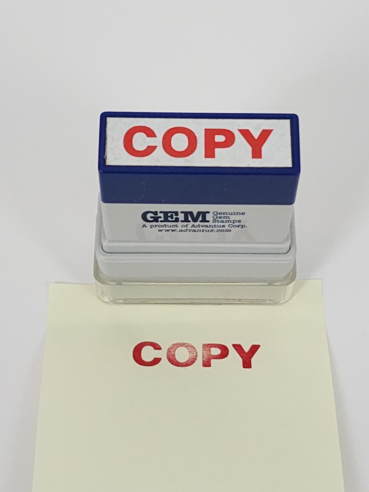 GEM "COPY" stamp in red ink