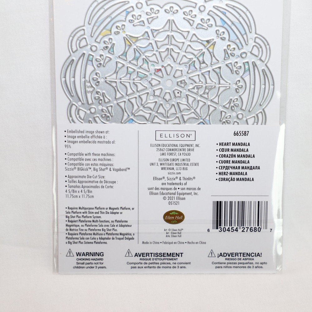 Sizzix Heart Mandala 665587 Eileen Hull Thinlits Die New Scalloped Doily Round