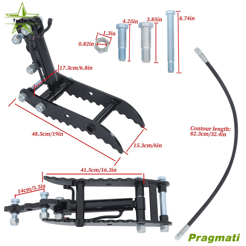 Hydraulic Thumb Attachment for Mini Excavator&Compact Digger Clamp Kit