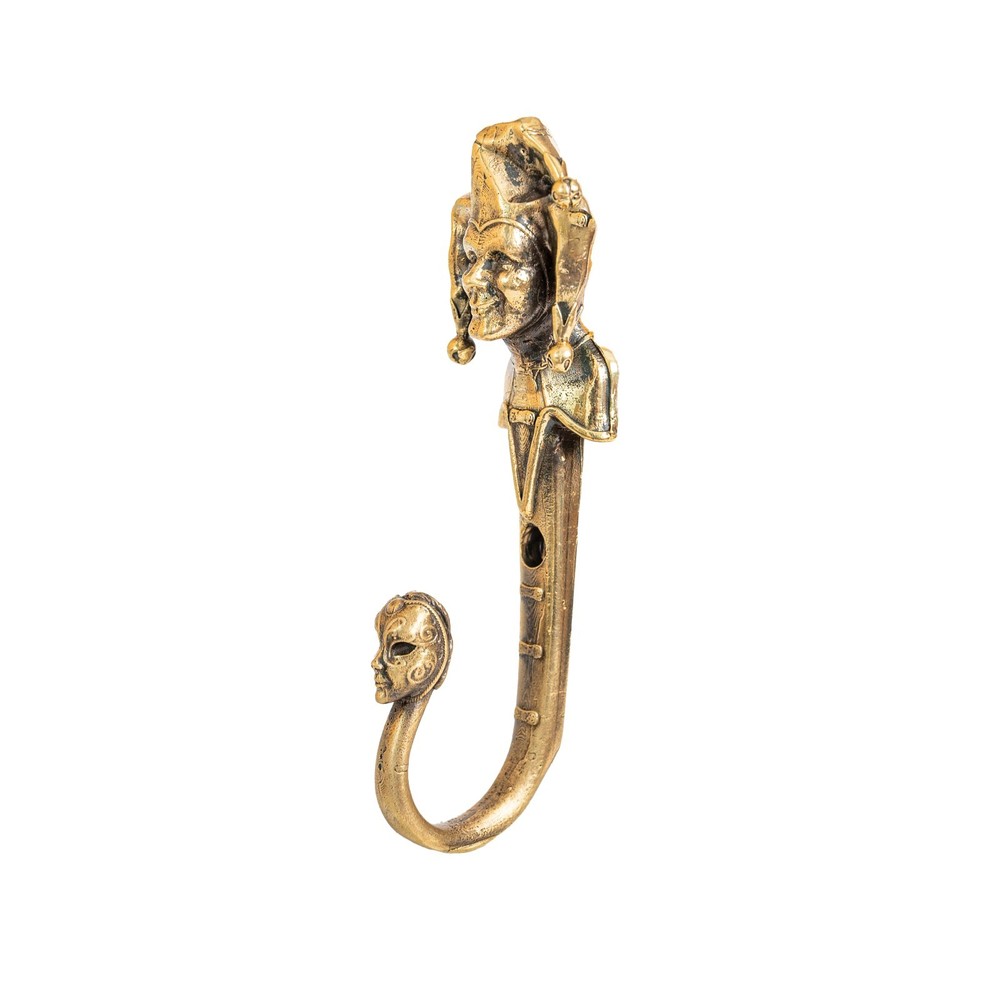Brass Jester Wall Hook – Handmade Joker Hook, Medieval Solid Brass Decor
