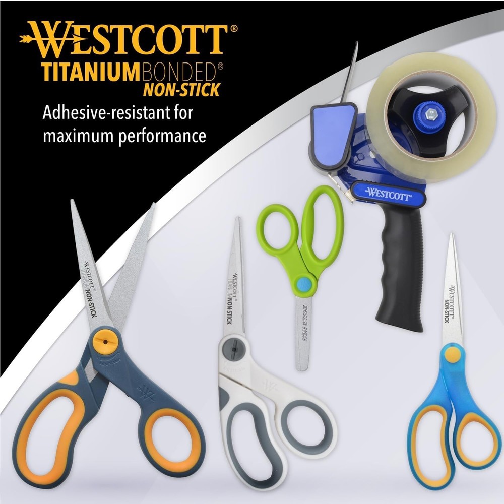 Titanium Glide Adjust Scissors - 6-Pack Grey/Yellow