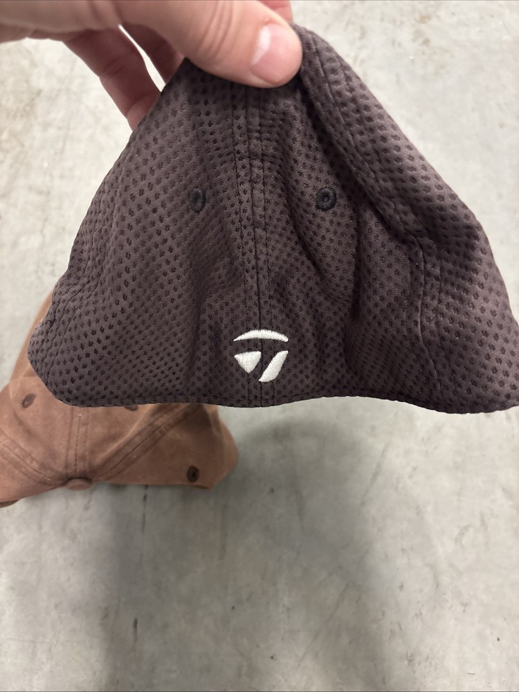 Taylor Made Golf Hat S/M A-flex Mountain Gate CC Golf Hat Adjustable Back Brown