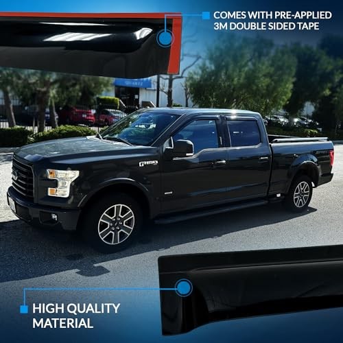 Outside Mount Window Vent Visors Rain Guards Compatible with Dodge Charger