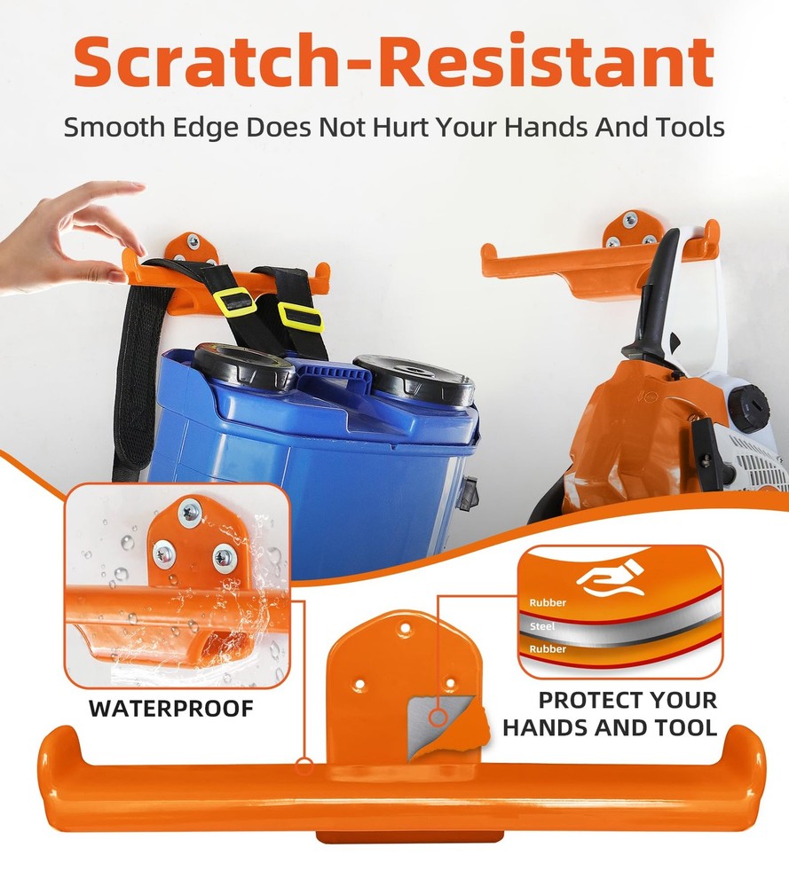 OSROENE 2-Pack Heavy Duty Backpack Leaf Blower Sprayer Hanger Wall Mount Hook