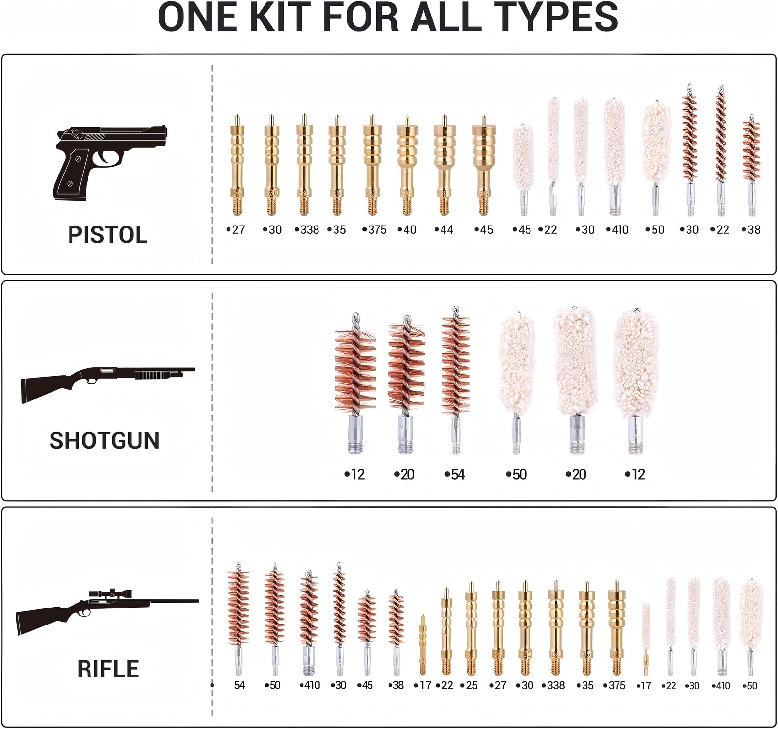 Gun Cleaning Kit Universal Rifle Pistol Shotgun Handgun Firearm with Case