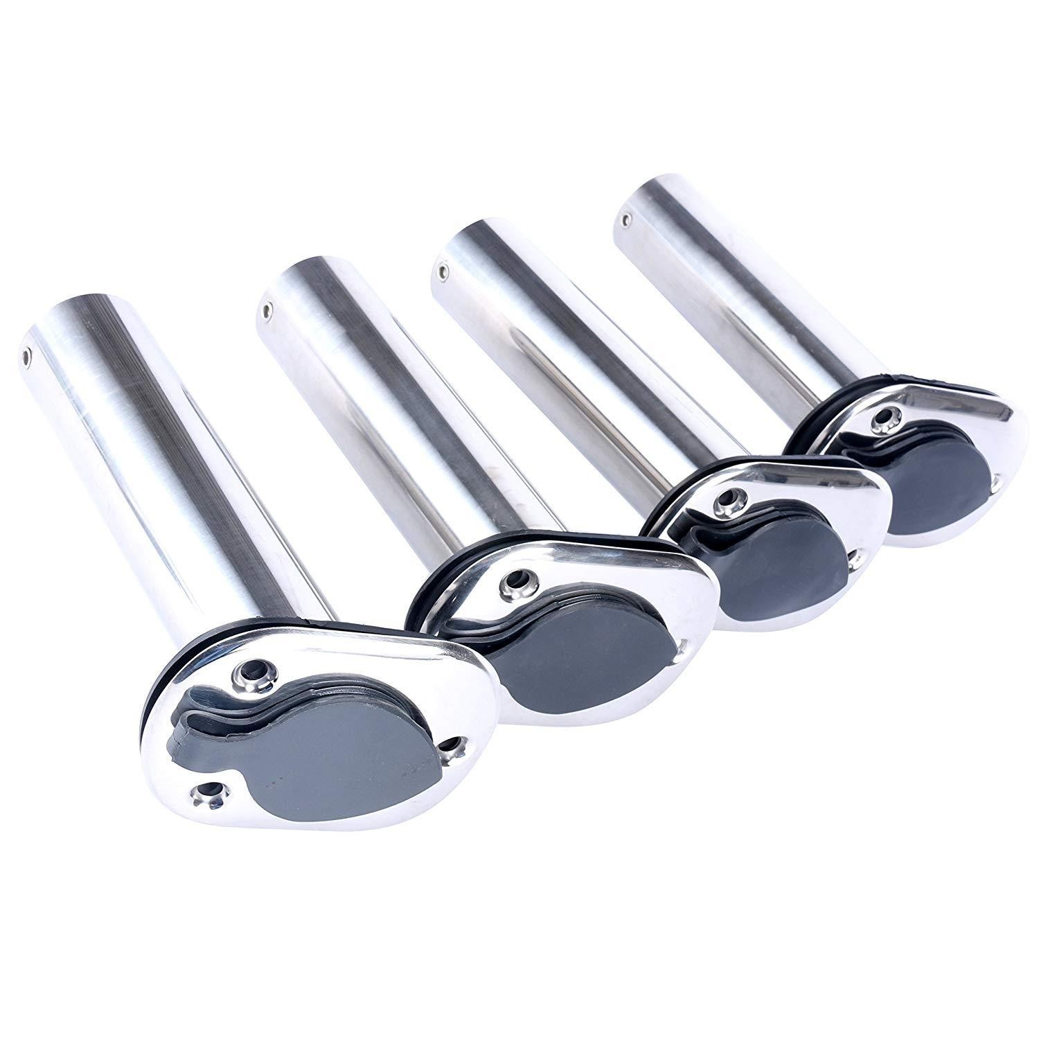 Amarine Made 4 Pack 90 Degree Boat Marine Stainless Steel Fishing Rod Holder