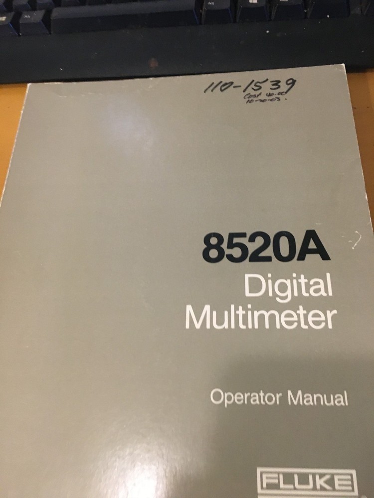 Fluke 8520A Multimeter Instruction Manual