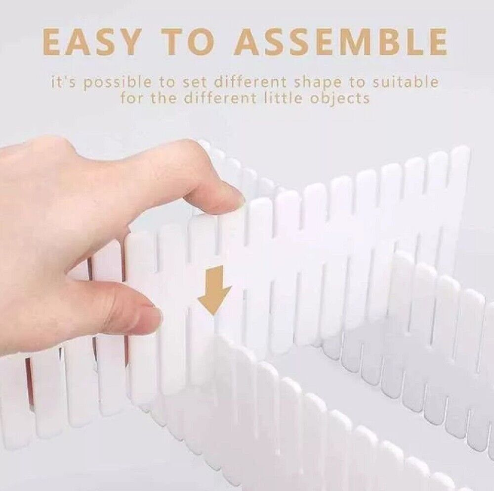 4Pcs Adjustable DIY Drawer Dividers Storage Organizer Separator 14.5*2.75"