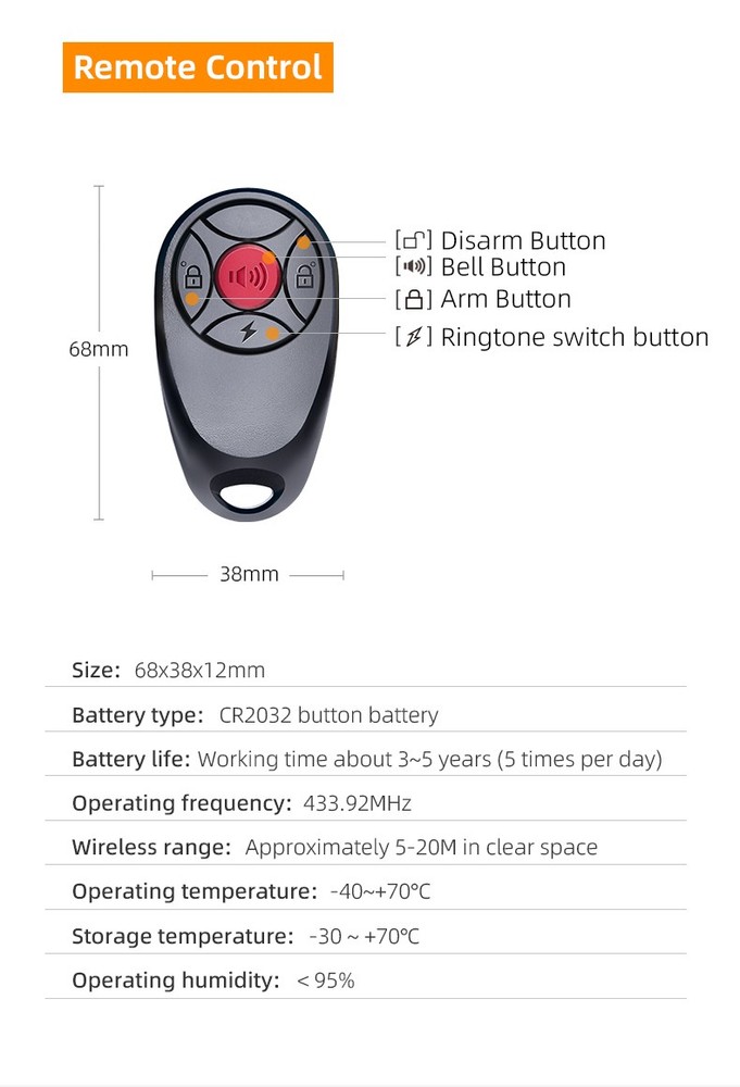 3D Motion Waterproof Vibration Alarm for E-Bikes, Electric Bikes, Scooters