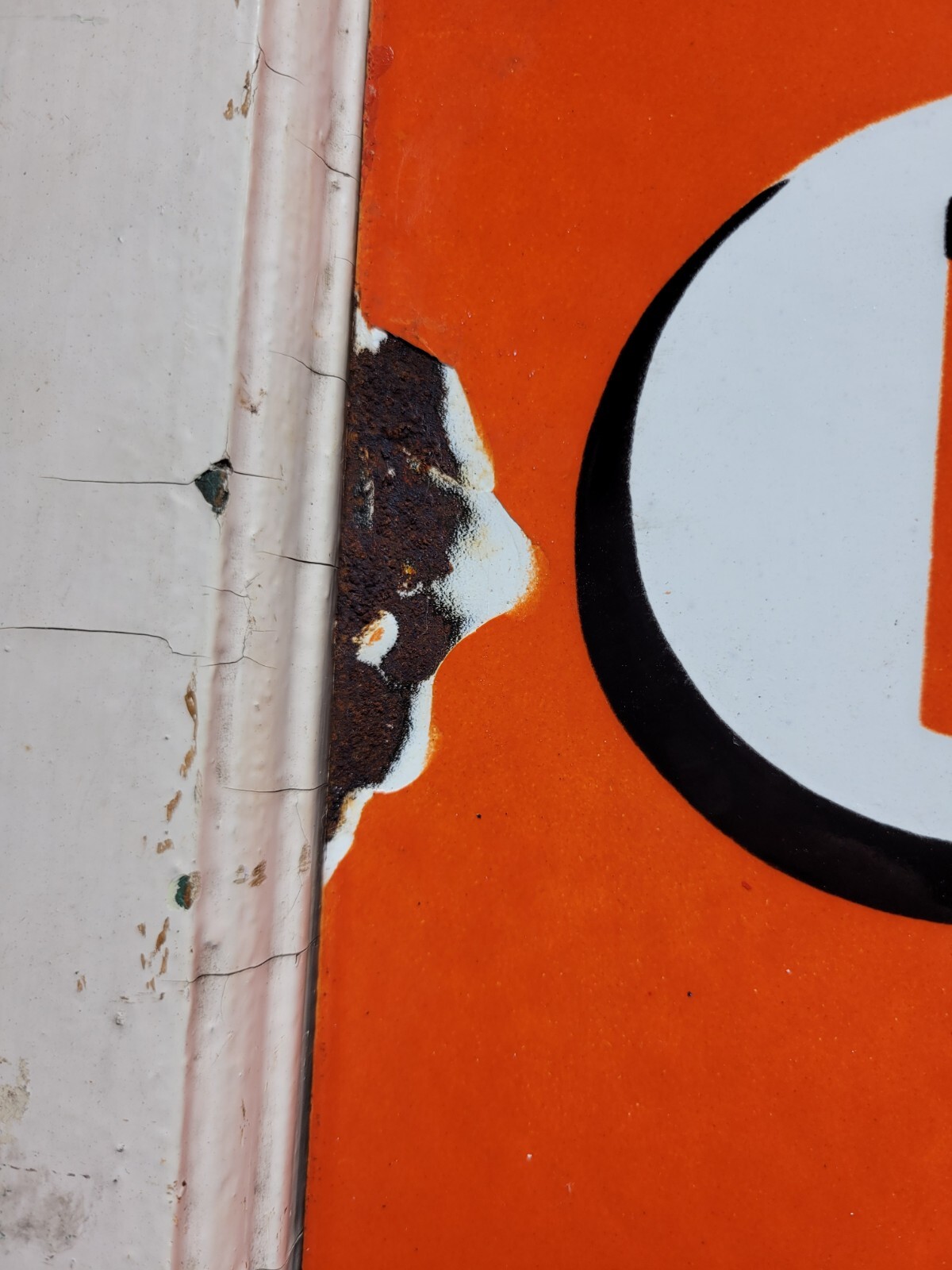 VINTAGE ORANGE CRUSH PORCELAIN SIGN OLD SODA FLANGE COLA BEVERAGE DRINK FOOD 20"