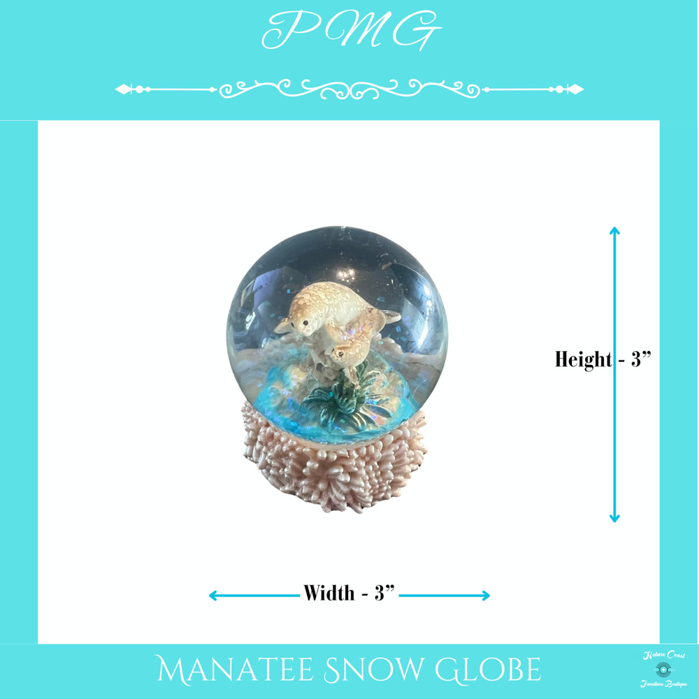 3" Tall Manatee Snow Globe