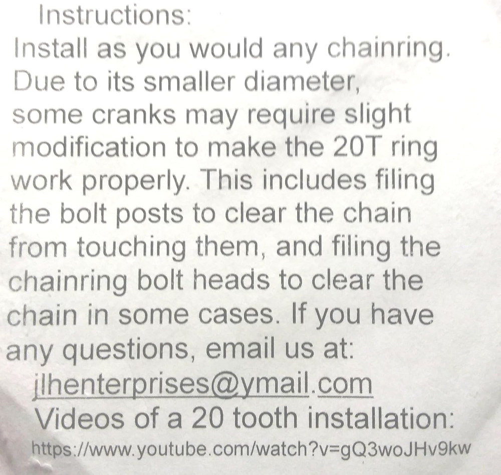 Amtber 20T Chainring 64 BCD Microdrive