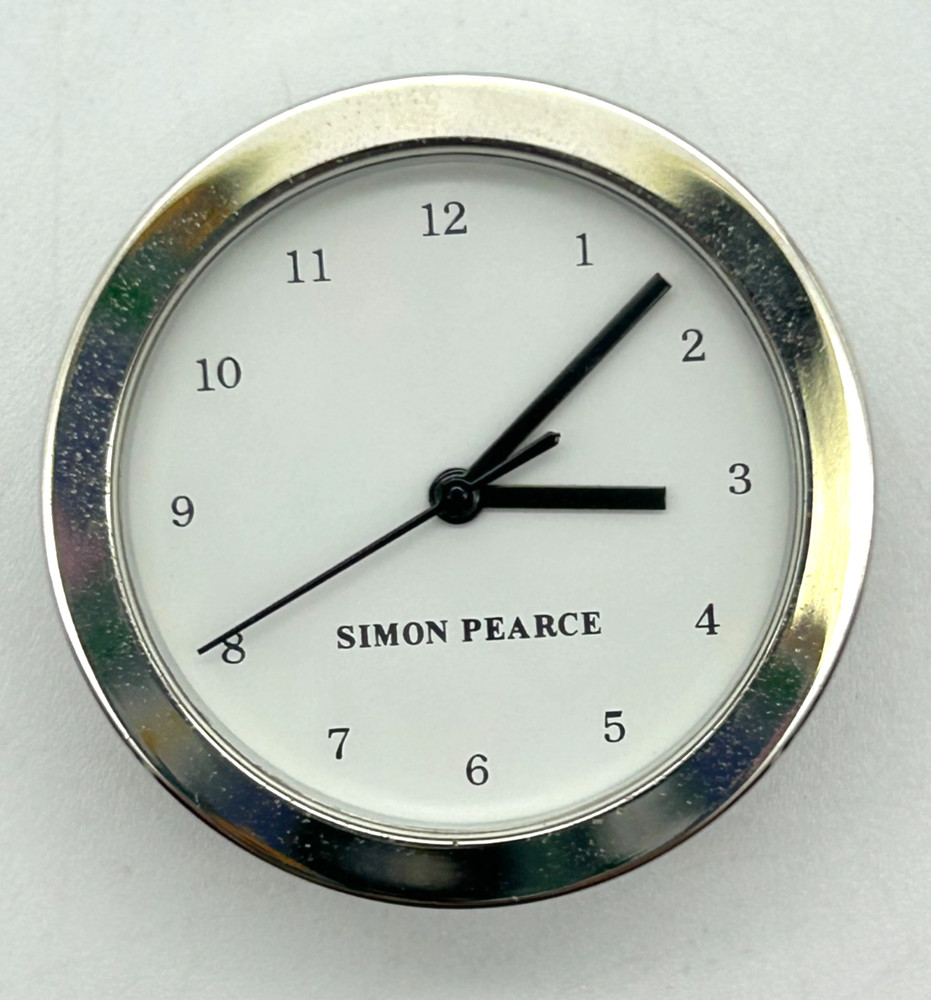 Simon Pearce Clear Glass Small Angled Cube Desk Clock ~ 2" Tall ~ Signed