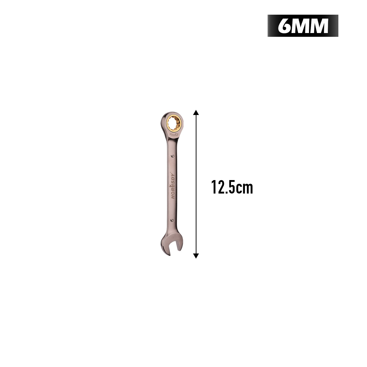 Ratchet Wrench Spanner 6-32MM Metric Fixed Head Wrench 72-Teeth Nickel Plating