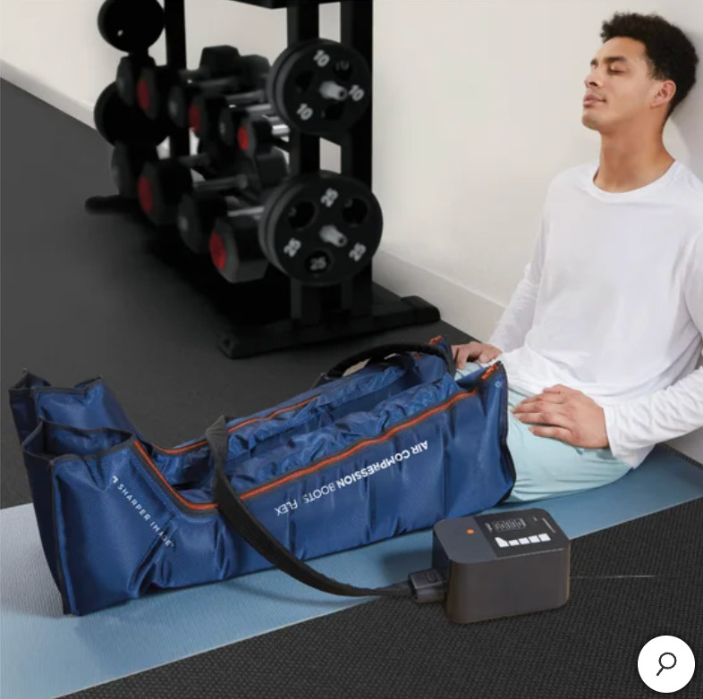 SHARPER IMAGE AIR COMPRESSION Flex BOOTS Large/xlarge blue