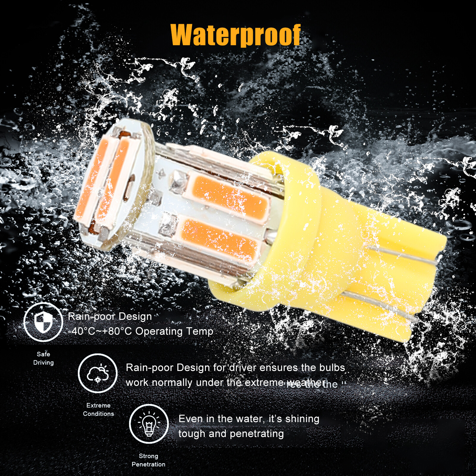 4x Amber LED Turn Signal Light + Side Marker Bulb For Chevy Silverado 1500 Tahoe