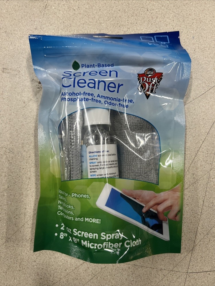 Dust-Off DPTC Electronics Screen Cleaning Kit 2 Oz Spray With Microfiber Cloth
