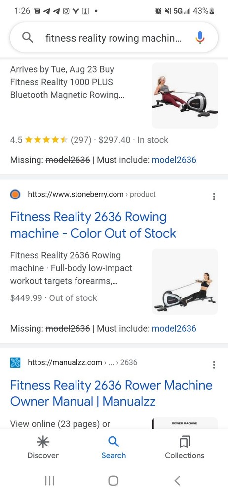 Fitness Reality Rowing Machine