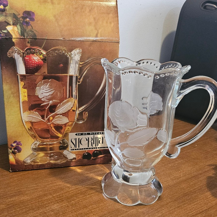 36oz Sheridan Crystal Collection Rose Pitcher