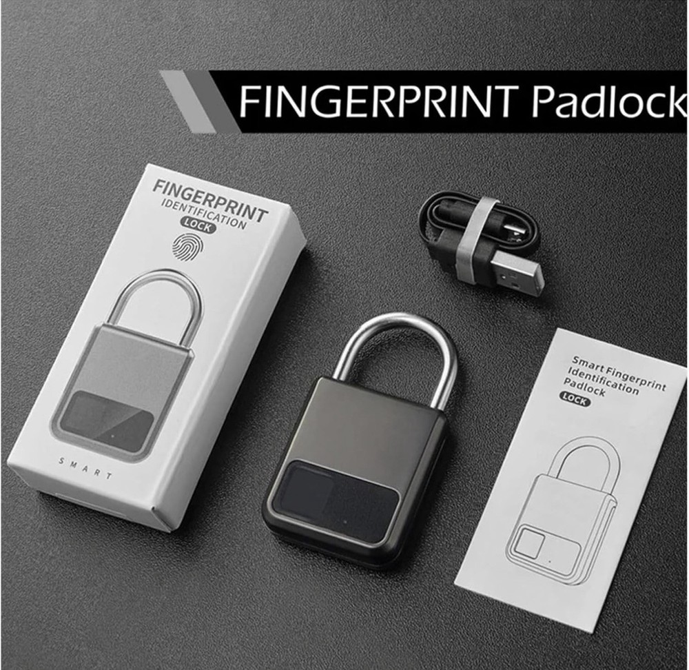 Smart Fingerprint Padlock, 20 Fingerprints, App Compatible, Security