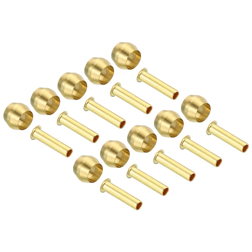 4mm Tube OD Brass Compression Sleeves Ferrules Brass Ferrule Insert Fitting Kit