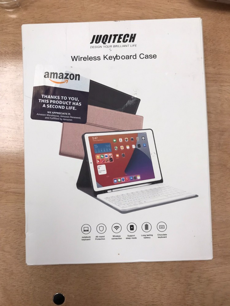 Juqitech iPad 7, 8, 9th Gen Case 10.2" Wireless Magnetic Keyboard - OPEN BOX