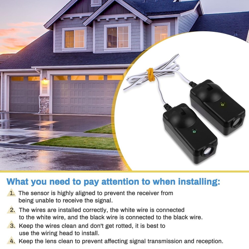 Easy Install Garage Door Sensor Kit - Liftmaster/Chamberlain Replacement Sensor