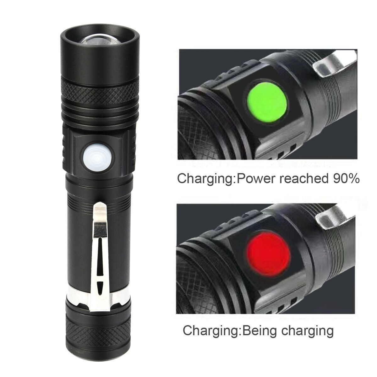 Rechargeable 990000LM LED Flashlight Tactical Police Super Bright Torch Zoomable