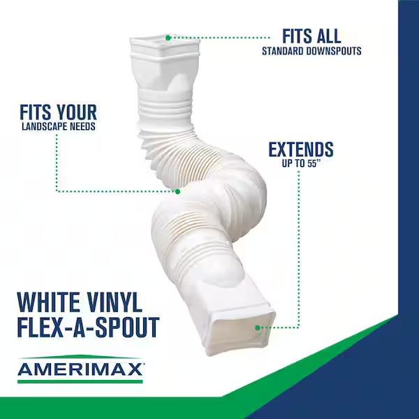 Expandable Flex Drain Downspout Extension Rain Pipe Spout Gutter Flexible 25-55"