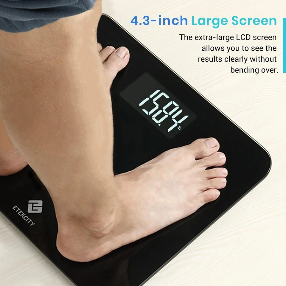 Digital Bathroom Scale, Extra Wide Platform, High Capacity 440 Lb