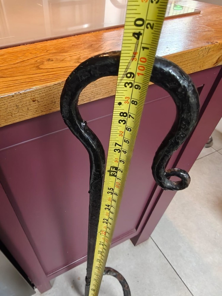 Vintage wrought iron Blacksmith made boot scraper - 100cm high