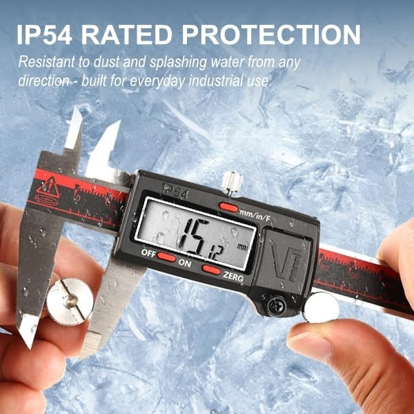 Large LCD Screen Caliper Inch/MM/Fraction Conversion