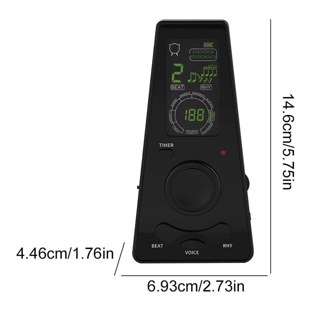 Electronic Digital Metronome Volume Beat Speed Adjustable Timer Digital3951